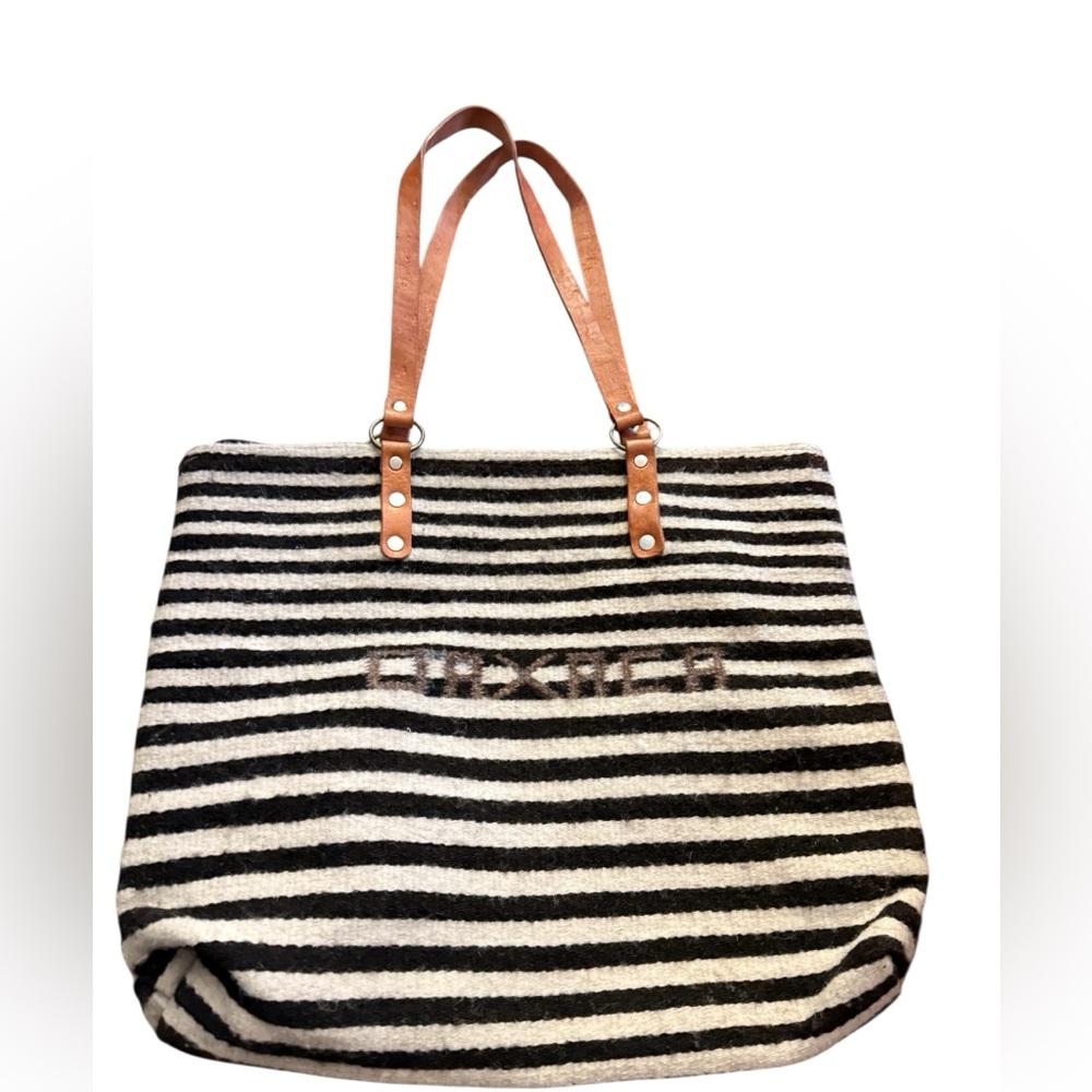 OAXACAN WOOL HANDBAGS Handwoven Wool Handbag from Oaxaca Leather Straps